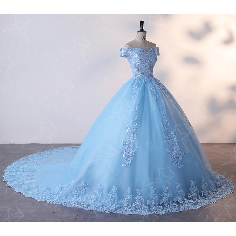 Robe De Princesse Bleu Ciel