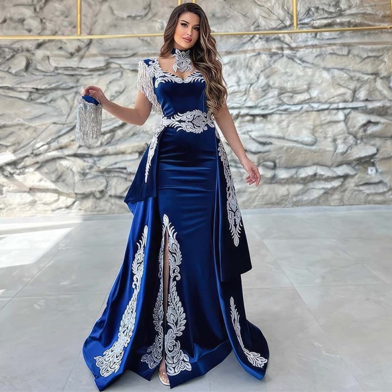 Robe De Princesse Marocaine Bleu Marine