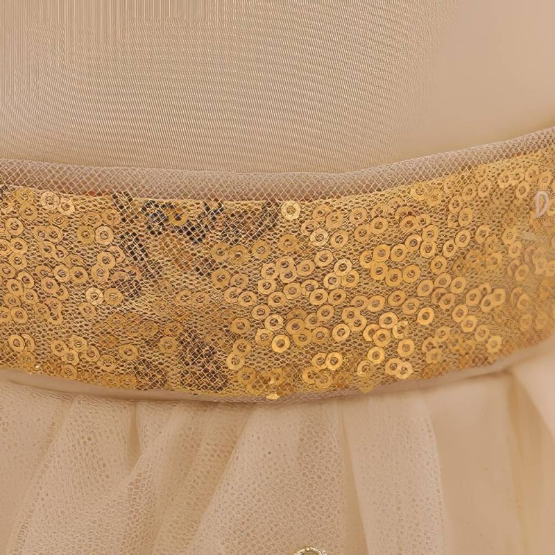 Robe Princesse Bébé Fille Dorée Nœud Papillon – Oriane