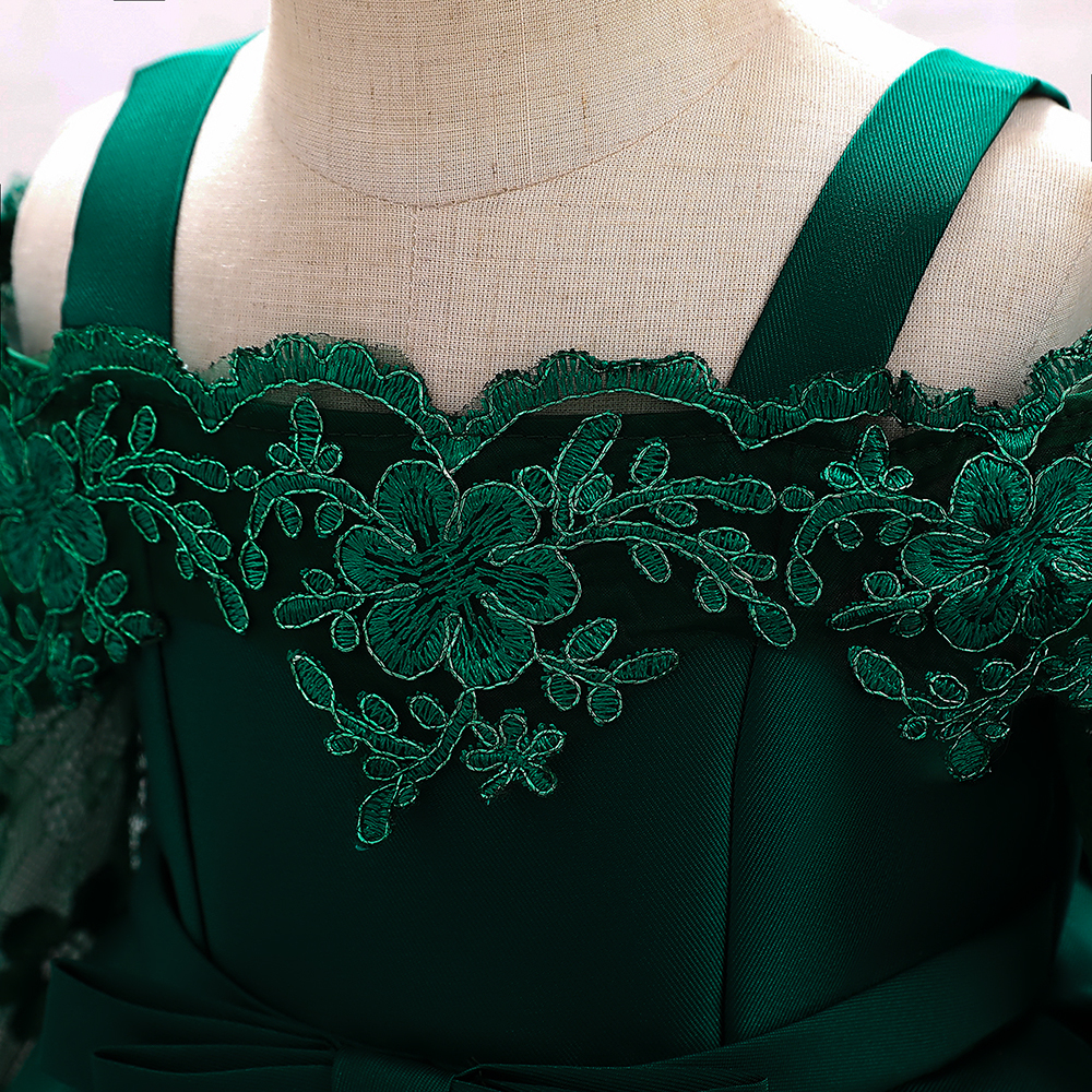 Robe De Noël Pour Fille - Manches Longues, Col Rond - Style Princesse élégant Et Doux - Tenue De Fête Et Photo