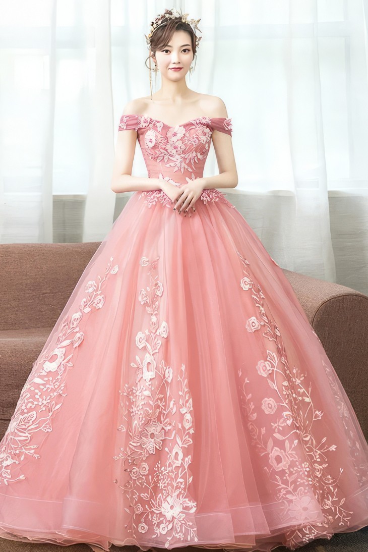 Robe de Princesse Rose Poudré – Mélodie